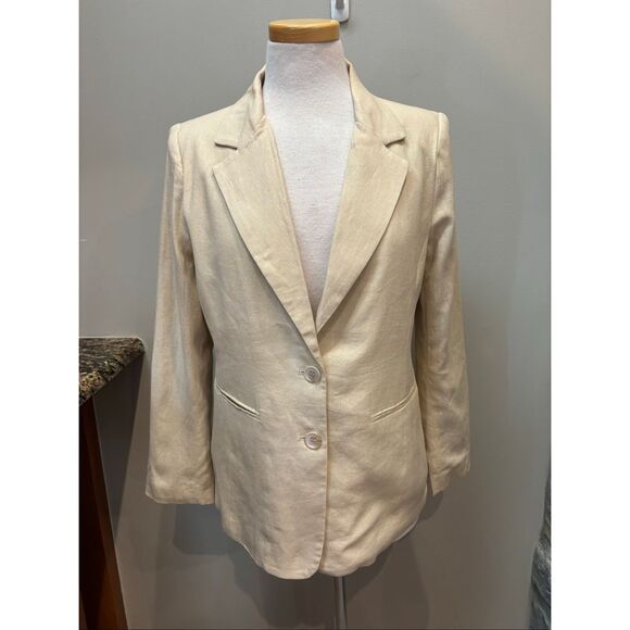 Chadwick’s 8P NWT tan lined linen blend (55) blazer - Picture 1 of 7